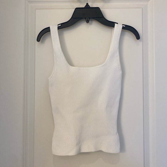 White Babaton sculpt knit square neck top size: xxs - Picture 3 of 5